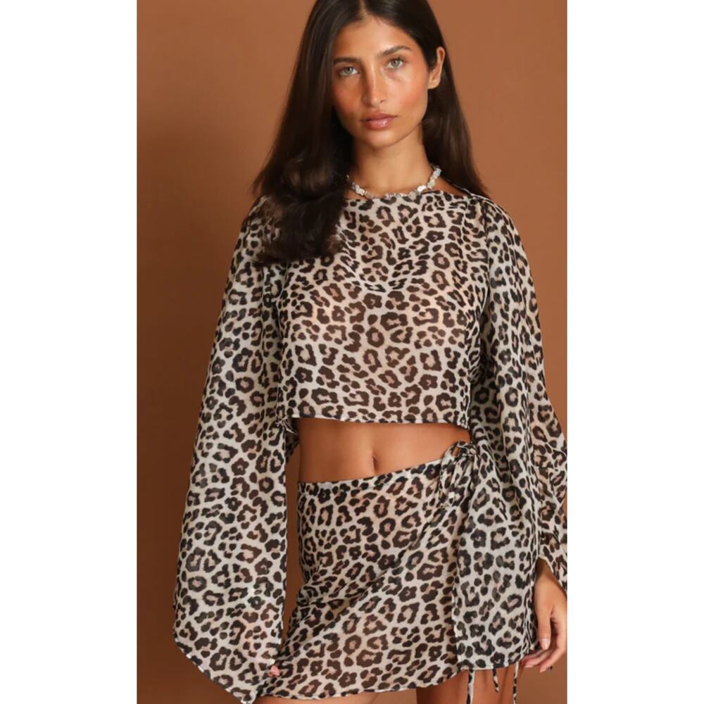 Ranaco Panther Maila Cropped Blouse Top Size XS NWT